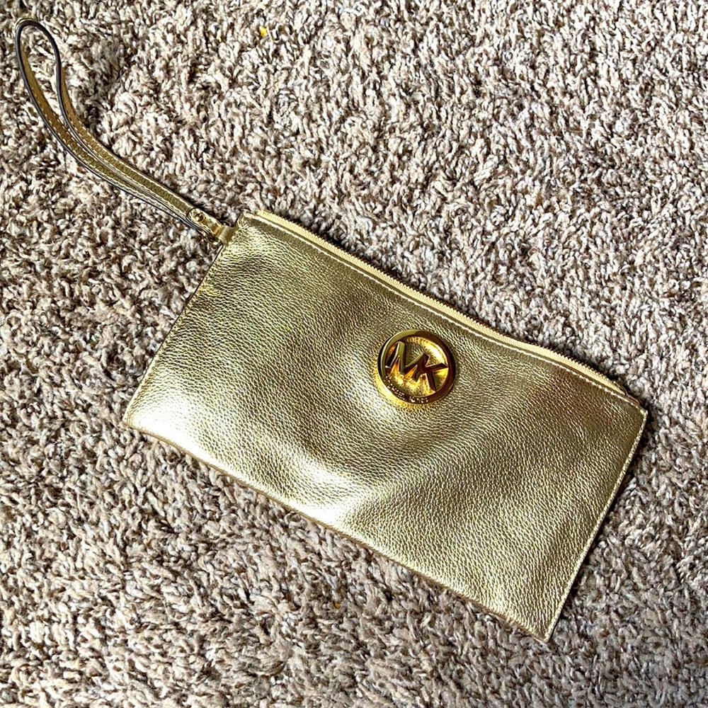 Gold wristlet wallet